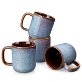 Cup of coffee with latte art cookies and coffee beans on a wooden table featuring onion mugs set of 4 in 16oz