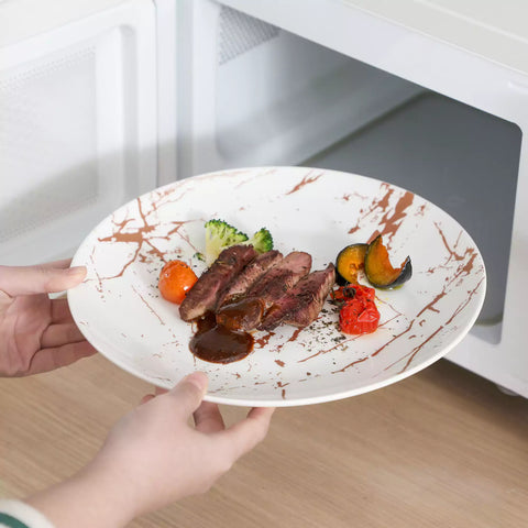 Lovecasa 16-Piece Gold Splash Dinnerware Set Combining Elegance And Functionality For Any Dining Occasion - White