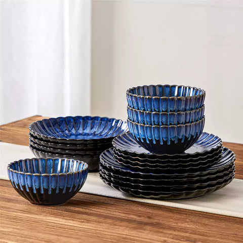 Adonis 16-Piece Reactive Glaze Dinnerware Set, Service for 4