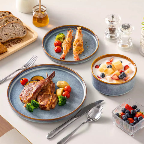vancasso Onion 18 Piece Blue Dinnerware Set