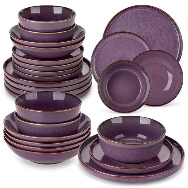 Sata Lipped-Edge 24 Piece Dinnerware Set
