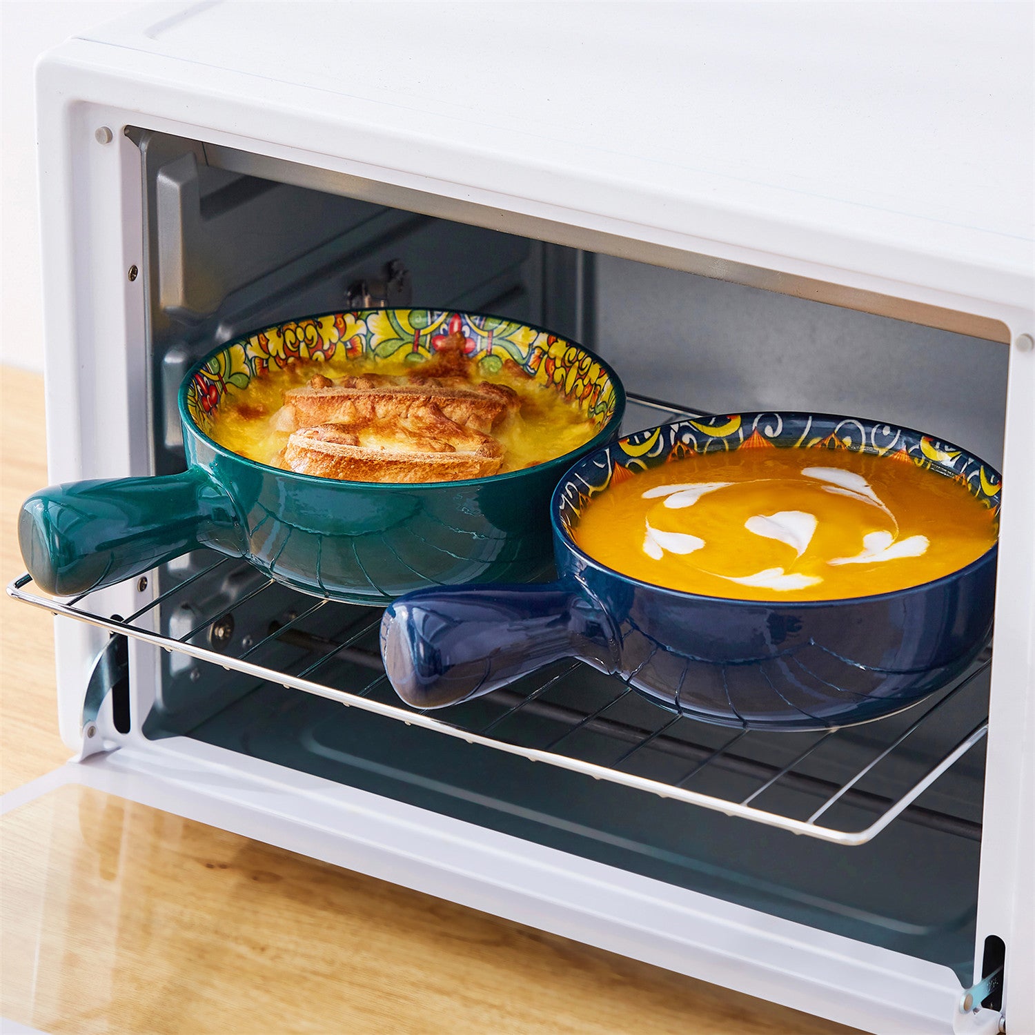 Simi Set Of 4 Soup Bowls With Handles - Perfect For Serving Soups And Stews With Ease And Style.
