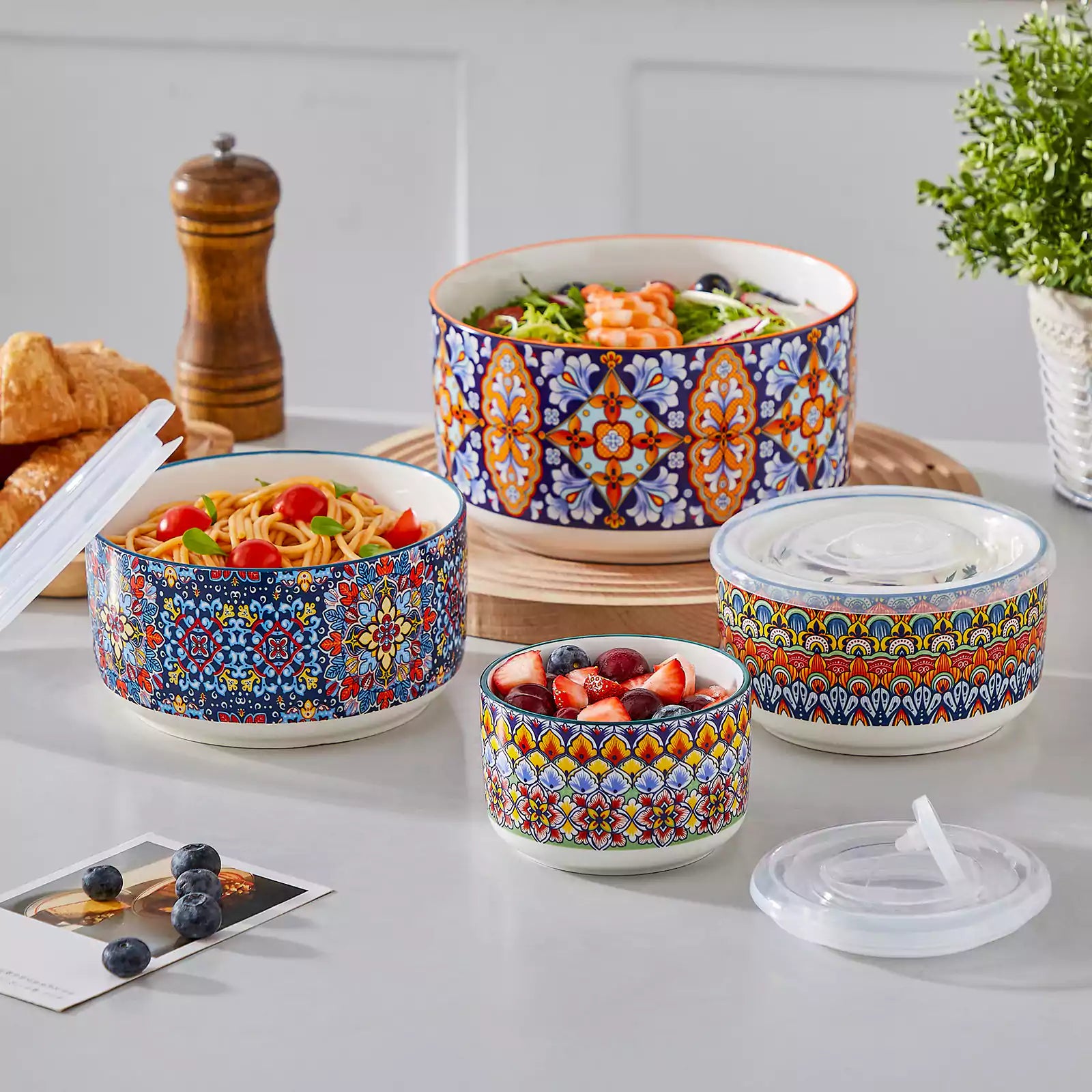 Simi Storage Bowls Set Of 4 Ideal For Food Storage Meal Prep And Organizing Pantry Items With Ease And Convenience.
