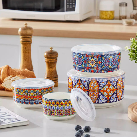Simi Storage Bowls Set Of 4 Ideal For Food Storage Meal Prep And Organizing Pantry Items With Ease And Convenience.