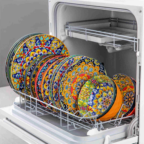 Boho Chic Simi 16-Piece Porcelain Dinnerware Set in Assorted Colors with Embossed Cereal Bowls