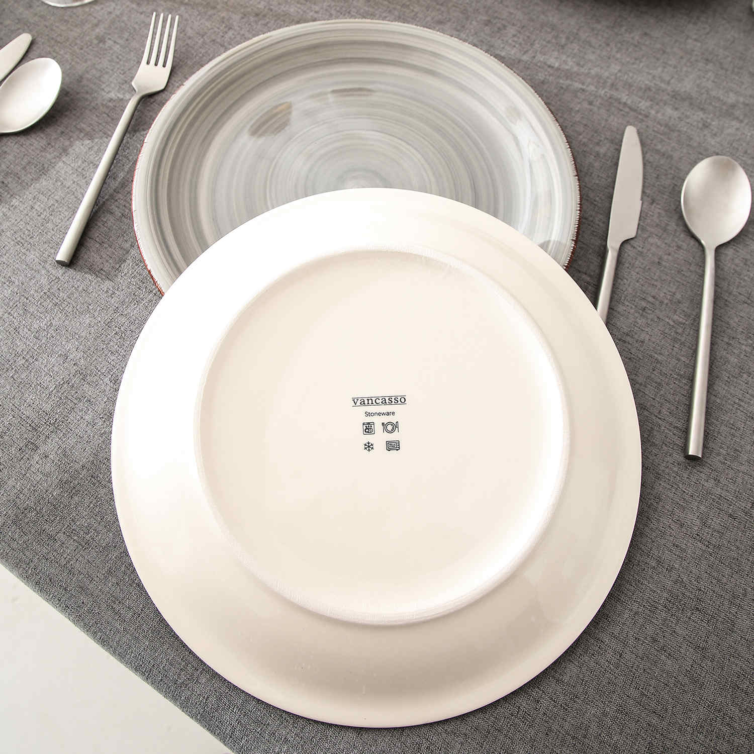 Grey Dinner Plates Set