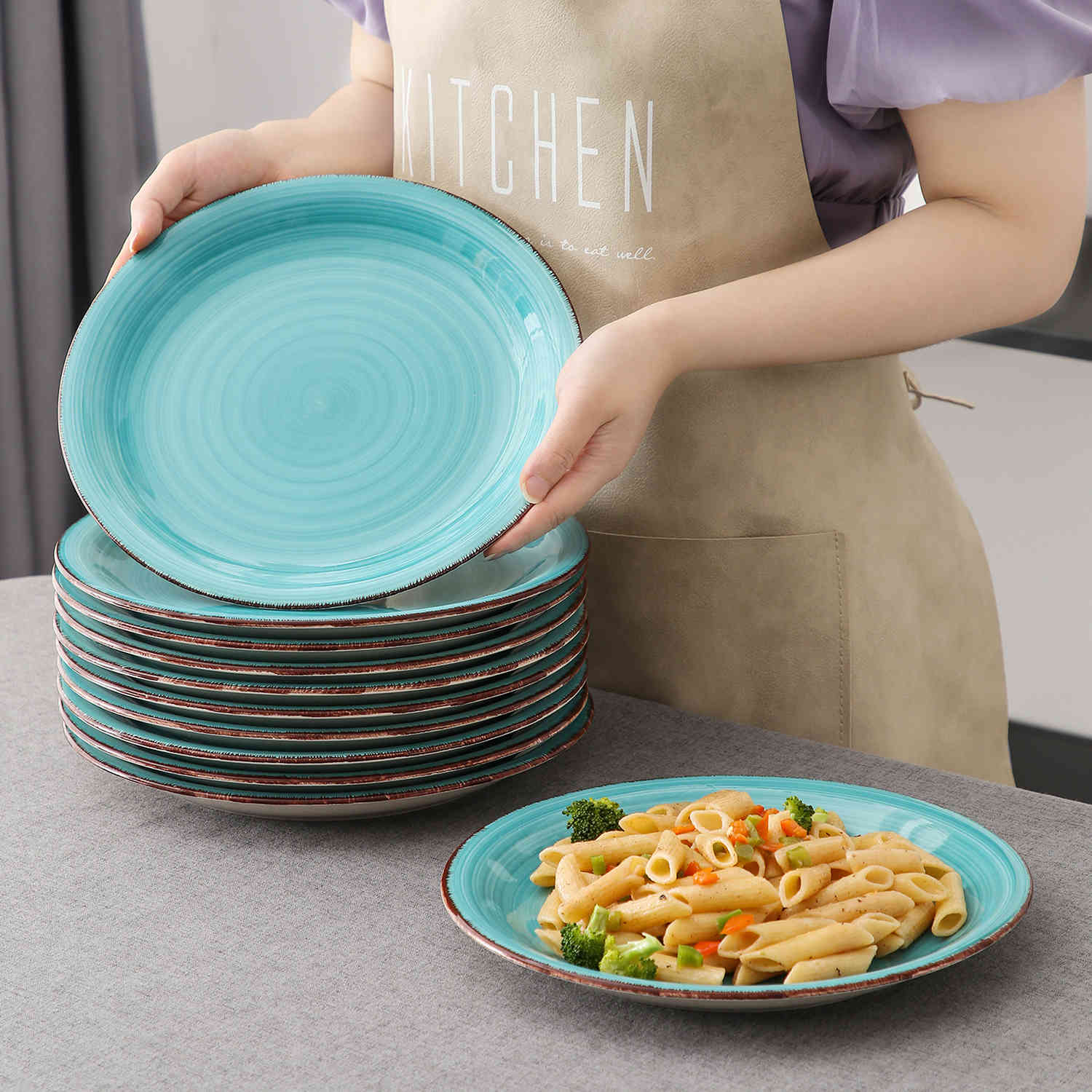 Turquoise Dinner Plates Set