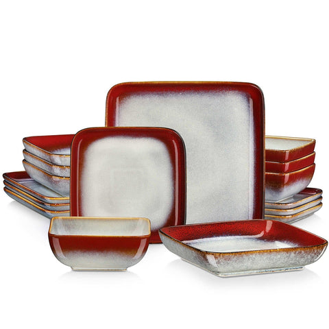 Stern 16 Piece Red Square Dinnerware Set