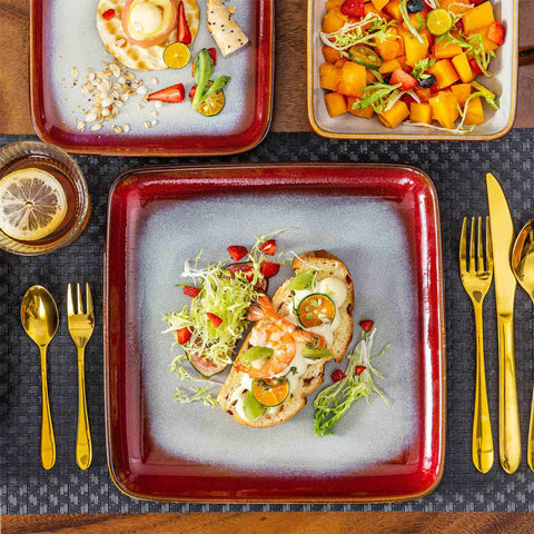 Stern 16 Piece Red Square Dinnerware Set