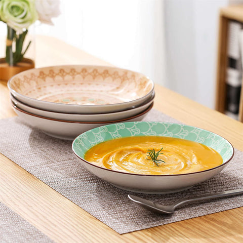 Set di 4 piatti da zuppa di tulipano