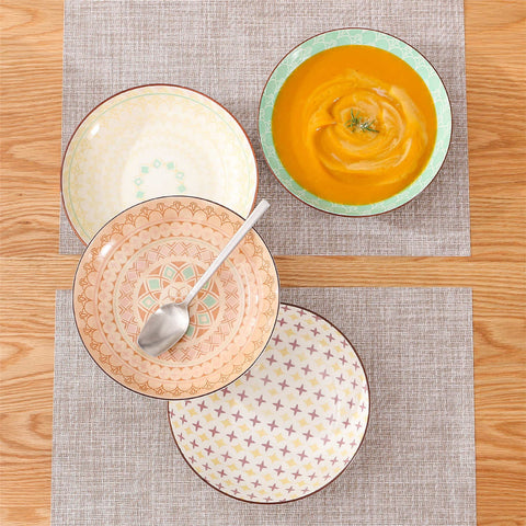 Set di 4 piatti da zuppa di tulipano